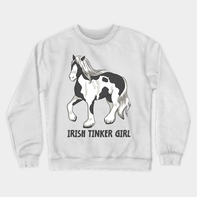 Horse Riding Horse Lover Horse Girl Irish Tinker Girl Crewneck Sweatshirt by star trek fanart and more